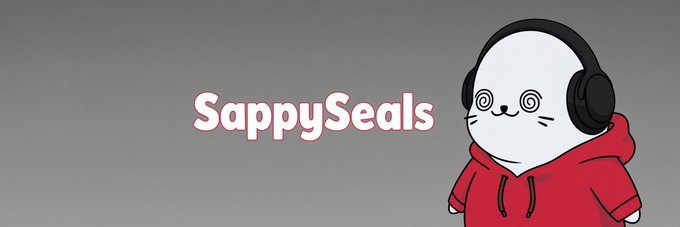 A cartoon seal mascot wearing a red hoodie and black headphones stands next to the text 'SappySeals' on a gray background.