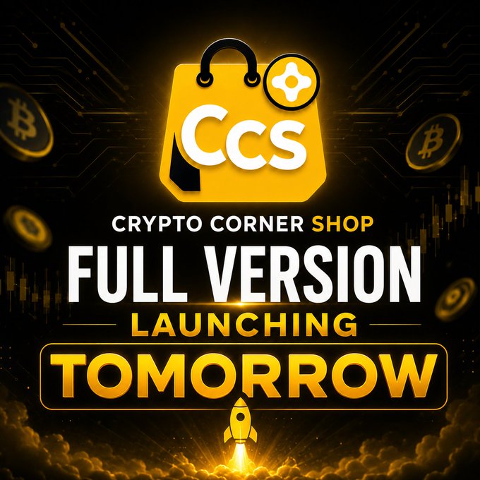 The image features a rocket launching into space, with the text "Crypto Corner Shop Full Version Launching Tomorrow". This suggests that there's an upcoming launch of a new cryptocurrency or blockchain project, possibly related to the Crypto Corner Shop platform. The rocket represents the innovative and forward-thinking nature of this project, while the full version launch is a significant milestone in its development.