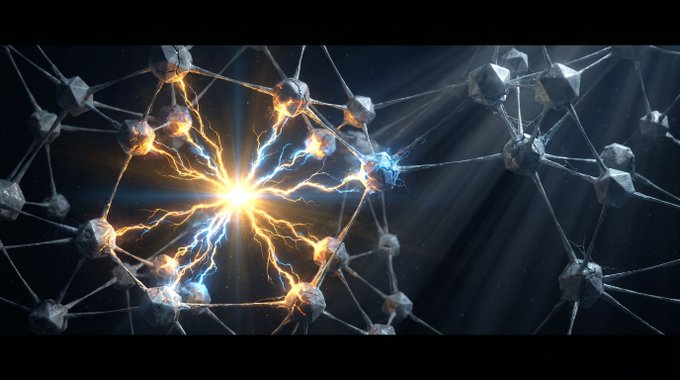 The image features a 3D rendering of a network of interconnected lines, with a bright light at its center that appears to be emitting a bolt of lightning. The background of the image is black, providing contrast for the illuminated lines. The caption below the image reads "BSV is Bitcoin. thatsbtcnotbitcoin.com". This suggests that the image might be related to Bitcoin or cryptocurrency, as Bitcoin is often associated with digital currency and blockchain technology.