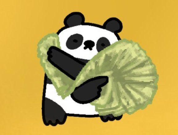 A cartoon panda clutching green fan-like objects on a yellow background accompanies a crypto giveaway post asking users to retweet, like, and follow @hailey_cryptoo, then drop their $SOL wallet address on Telegram for a chance to win $50.