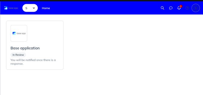A screenshot of a computer screen displaying an empty web page. The text at the top reads "Just completed my @baseapp application! Excited to be part of the growing Base ecosystem and looking forward to what's ahead." It appears that someone has just finished using the Base app, possibly for registration or viewing a dashboard. The image doesn't provide any additional context about why the app was closed without any visible user activity in the process.