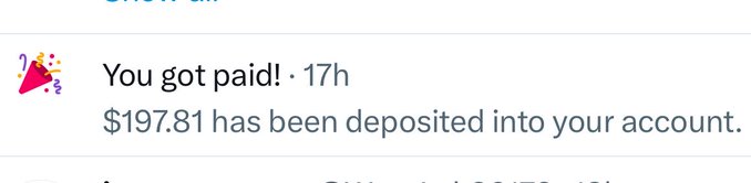 A notification showing "$197.81 has been deposited into your account" accompanies a post claiming the user received a crypto airdrop, though the image only shows a generic deposit alert with no evidence of a transfer from Elon Musk or any Solana-related activity.
