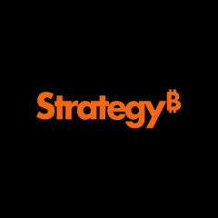 The image displays the orange "Strategy" logo (formerly MicroStrategy) with its signature Bitcoin "₿" symbol, visually representing the company at the center of the article's discussion about how its preferred stock financing, particularly the $STRC issuance adding $725 million in annual dividend obligations, could erode its bitcoin holdings relative to the 4,947 BTC it accumulated.