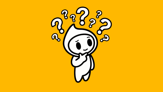 The image features a cartoon character wearing a white suit with a question mark over their head, suggesting that they are pondering or thinking about something. The background of the image is yellow, which contrasts with the white figure and adds visual interest. The caption below the image provides information on Instant Loans, including details such as the use of Bitcoin as collateral for USDC or USDT loans, and a focus on real user questions related to these loans.