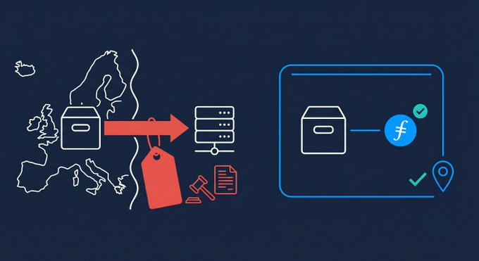 The image shows an infographic illustrating a privacy regulation called the General Data Protection Regulation (GDPR) that fined Meta for transferring EU user data to US servers. The infographic also displays a map showing Europe, which is part of the GDPR's jurisdiction, as well as icons representing a storage service and a search engine, along with red tags indicating price information or court cases.