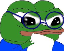 This image features "Wojak" wearing glasses, appearing to be contemplating a complex financial strategy, likely in response to the post's question about market making bots. The image humorously reflects the thoughtful, almost bewildered, look someone might have when considering such a trading mechanism.