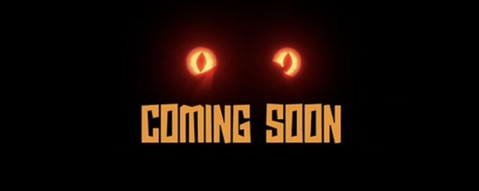 A dark teaser image displays glowing red reptilian eyes above the bold orange text "COMING SOON," visually reinforcing the post's announcement that dinosaurs are arriving on ApeChain, tying into the "From Geez to Preez" historic tease.