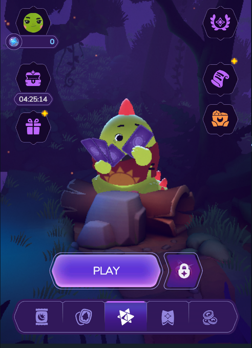 The image features a cartoon character, likely a Tamagotchi, sitting on top of a rock in front of a forest setting. The Tamagotchi has a book in its hands, which could be a game controller or a gaming accessory for the Tamagotchi's virtual world. The post is titled "GM Sleepers Been playin @ sleepagotchi for a while. It'S a pure Tamagotchi + wellness vibes." and includes several icons related to sleep and gaming, such as a sleeping figure, a book, and a game controller.