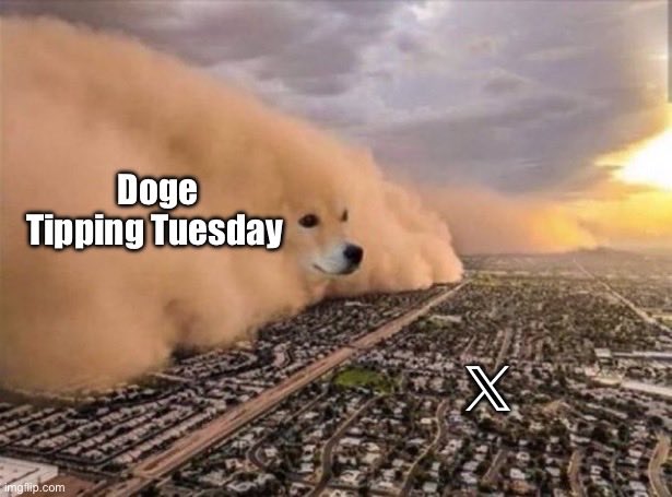 The image features a large, fluffy dog with its eyes closed, appearing as if it's blowing up a city street or town. The text "DOGE TIPPING TUESDAY" is written above the dog, indicating that it's another Doge Tipping Tuesday. The caption below the dog reads "It's another Doge Tipping Tuesday already Have an amazing day y'all". This post seems to be promoting a humorous and lighthearted approach to celebrating the weekend by sharing a funny image of a dog blowing up a town or city street, with the intention of making people laugh and enjoy their weekend.

The image is accompanied by a link that reads "It's another Doge Tipping Tuesday already Have an amazing day y'all". This suggests that the post might be related to a social media platform where users share funny images or videos to entertain themselves and others during the weekend.