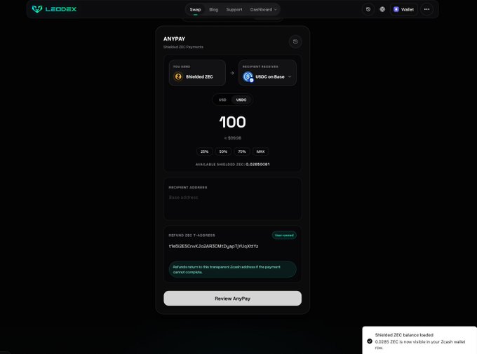 The image shows a screen displaying a payment system, possibly for cryptocurrency transactions or payments made through a browser. The text "AnyPay" can be seen, which suggests that the payment system supports various payment methods, including crypto-based transactions. The screen also displays a message about a browser being used to make the payment, indicating that it is accessible on multiple devices and browsers.
