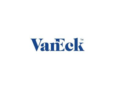 The image shows a logo for VanEck, a company that provides financial products and services. The logo features blue letters spelling out "VANECK" in a fancy font style. The text indicates that VanEck is launching a new ETF in the US market, which allows investors to access its offerings directly from the exchange. This development provides greater accessibility for US investors interested in investing in VanEck's products and services.