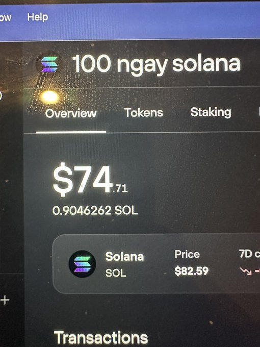 A black computer screen displays a transaction summary page for 100 ngay solana. The summary shows that the payment was $74, which includes fees of 2% processing time.