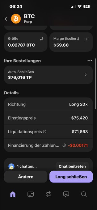 The image shows a phone screen displaying a detailed account of Bitcoin transactions, including the amount of money involved and the names of the parties involved. The text appears to be in German, which might suggest that the user is from Germany or has recently used Bitcoin for international transactions. The post also mentions a long chat between two people, possibly discussing their Bitcoin investments or transactions.