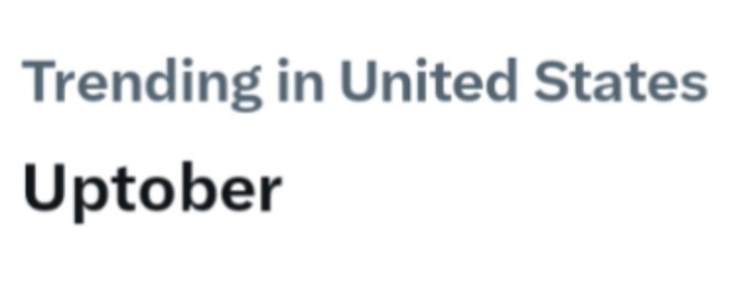 Text showing 'Trending in United States' followed by 'Uptober'.