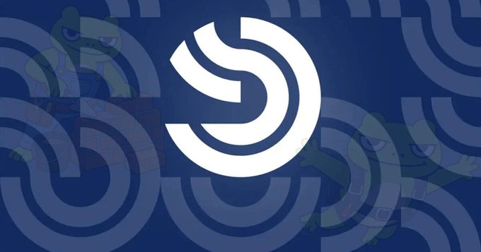 A white stylized 'S' logo on a dark blue background with a faint turtle pattern.