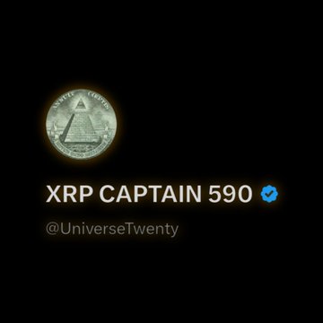 The image features a post with a logo of an ancient pyramid, which is part of a Twitter post that reads "XRP CAPITAL 590". The post also includes a message about the uniqueness of @grok's profile.