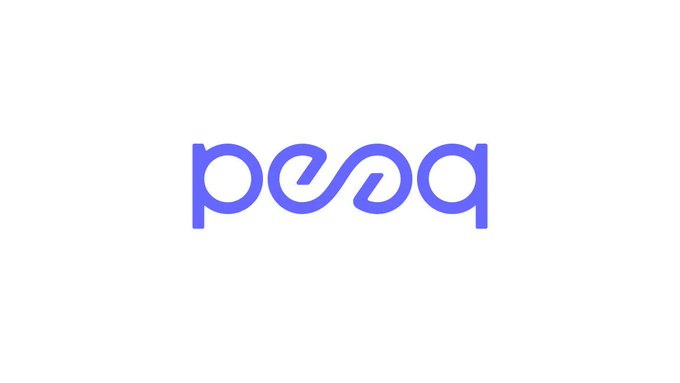 The image features a logo with the word "PEAQ" written in a fancy, cursive font. The logo is displayed against a white background, which makes the blue letters stand out prominently. Below the logo, there's text that reads "PEAQ Season is Heating Up Connecting physical machines to blockchain Real utility + token rewards Growing faster than most Layer-1s Positioned for big moves like $HYPE Early birds win big". The image also includes a watermark in the bottom right corner that says "tr.ee/peaq #Retrodrop #PEAQ".