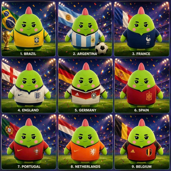 The image features a collection of nine soccer-themed plush toys, each wearing different colored jerseys representing various countries from around the world. The toys are arranged in a grid with three rows and three columns, showcasing the diversity of nationalities represented by their soccer uniforms. The text "It's kind of crazy when you think about it Every day we generate valuable health data through our sleep, activity, recovery, and daily habits" is present, which could be related to the post discussing how sleep patterns can provide insights into a person's overall health and well-being.
