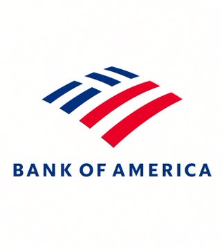 The official Bank of America logo featuring its distinctive red and blue striped flag design.