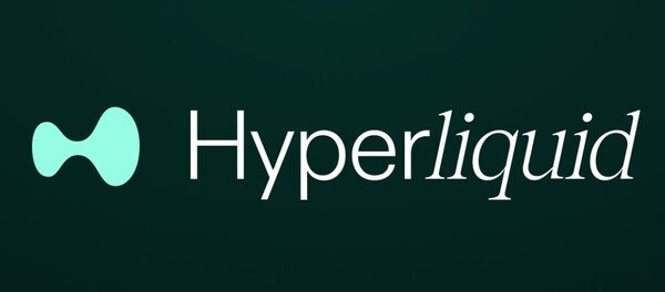 The logo for 'Hyperliquid' is displayed in white text next to a teal, stylized icon on a dark green background.