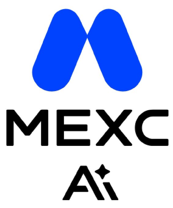 The MEXC Ai logo featuring a stylized blue 'M' above the black text 'MEXC' and 'Ai' with a small sparkle accent.