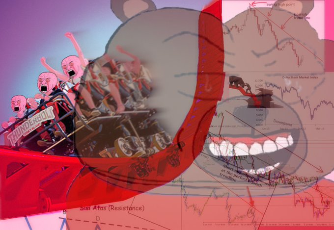 The image features a cartoon depiction of people riding a roller coaster, with one person's face appearing upside down as they ride through the loop. The caption "There we go" suggests that this scene is part of a larger collection or series related to amusement park rides and experiences.