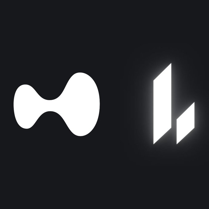 The white logos of the Hype cryptocurrency on a dark background.