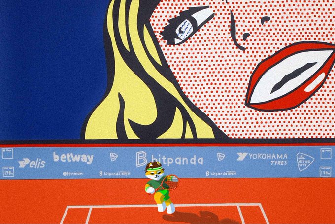 ikura, a Japanese tennis player, holds a racket and prepares to serve on a vibrant red clay court, with the words "ikura" and "Bettway" visible.