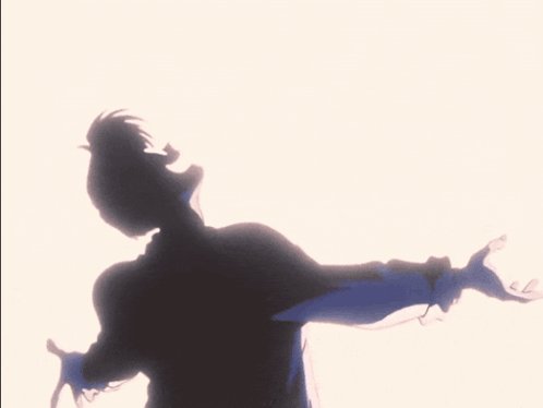 The image features a silhouette of a person with their arms outstretched, as if they are about to jump or dance. The background appears to be white, which contrasts with the dark figure and emphasizes its presence. The caption "you're really really really not enough bullish on $AEON" is written in black text at the bottom right corner of the image. This suggests that there might be a connection between the person's pose and an event or promotion related to the website $AEON, possibly involving dance or movement-related content.