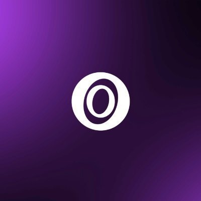 A minimalist white spiral or shell-like logo centered on a gradient purple background.