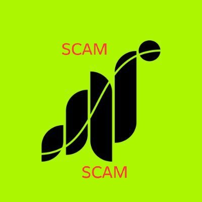 The image features a green background with a stylized "dYdX" logo in black, marked with the word "SCAM" in red at both the top and bottom. It appears to be cautioning users about a potential scam, relating to the post's warnings about people being scammed during the Grass season 2 airdrop claim.