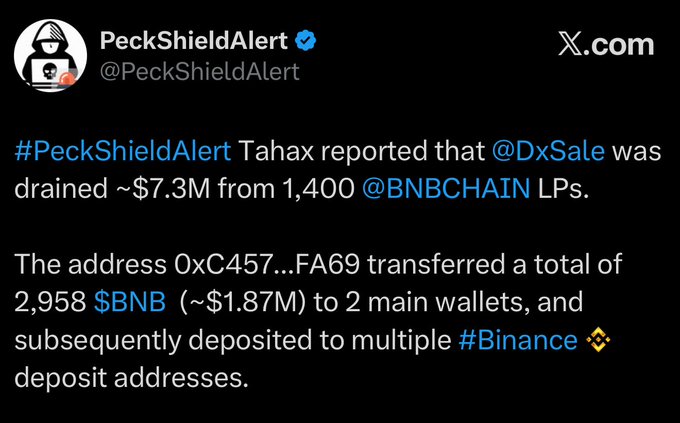 The image contains a black Twitter screen displaying a message about Bitcoin that includes details of a Bitcoin mining operation, such as a hashrate of $7.3m, which was drained from LPs (little pools) for Bitcoin mining. The post is made by someone named @ PeckShadowOfficial, who is known to be an Bitcoin trading and mining expert. They are sharing this information on Twitter via their account.