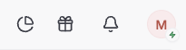 The image shows a white background with three icons arranged vertically, each representing a different type of notification or alert. The first icon displays a gift box, the second one features a bell, and the third one has an M symbol. These icons are part of a larger panel that includes a clock and a lightning bolt icon. The text "Notifications @Backpack" is also present in the image.