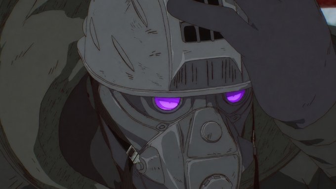 The image features a man wearing a gas mask with purple eyes, giving him an intense and mysterious appearance. The caption below the image reads "5 things you can do on @monad this sunday #monad #monad". This suggests that there might be some sort of social media post or online community related to the character from the anime series Monad Unite. 

The post also mentions a few other topics, such as building something and reading MIP-12 (which is likely an abbreviation for "Monad In Practice"), and it even includes a link that says "@monad". The image seems to be promoting a sense of community or engagement with the character from the anime series.