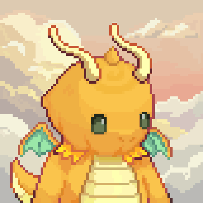 A pixel art image of Dragonite, the orange dragon Pokémon, with what appears to be "Only Hollows" projected or stylized on its body, relating to the post's message about ETH NFTs needing salvation through Hollows-themed digital art.