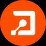 An orange circular app icon contains a white stylized letter resembling “a.”