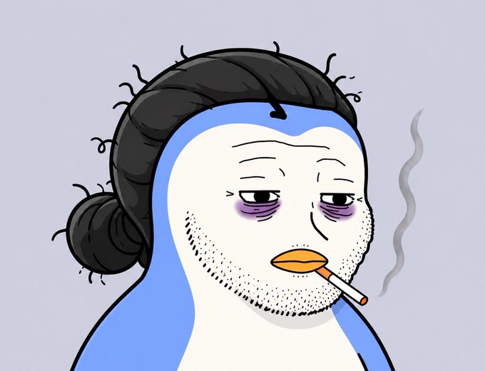 The image is an AI-generated cartoon of a weary-looking "Wojak" meme character with messy hair, stubble, and dark circles under their eyes, smoking a cigarette. The exhausted, burnt-out appearance humorously reflects the post's promise to return after the World Cup with trends like AI prompts, vibe coding, and Web3 larping—suggesting they'll need that recovery time to keep up with the chaotic tech scene.