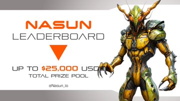 The image features a robot with yellow arms, green legs, and horns that appears to be an anime character from a video game. The background of the image is white, which contrasts with the robot's vibrant colors. Below the robot, there is text in orange and black that reads "Nasun Leaderboard". This suggests that the image might be related to a leaderboard or scoring system for a video game or other digital platform.