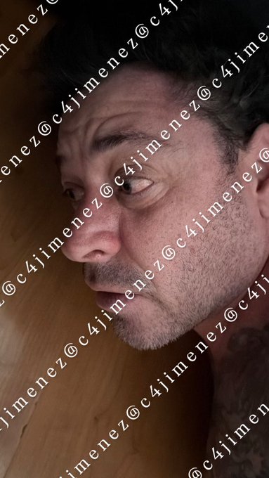 A close-up photo of a man with a shaved head and stubble, looking intensely to the side, appears above a post discussing a murder case involving the keyboardist of @CamiloVIImx, where the perpetrator allegedly killed for millions in bitcoins and dollars, contradicting his earlier claim of seeking a $300,000 loan.