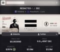A dark-themed web interface showing a 'Redacted / Discord' header with $0.000000 and '0.0 NEXT DEC' text, partially blurred and too small to read in detail.