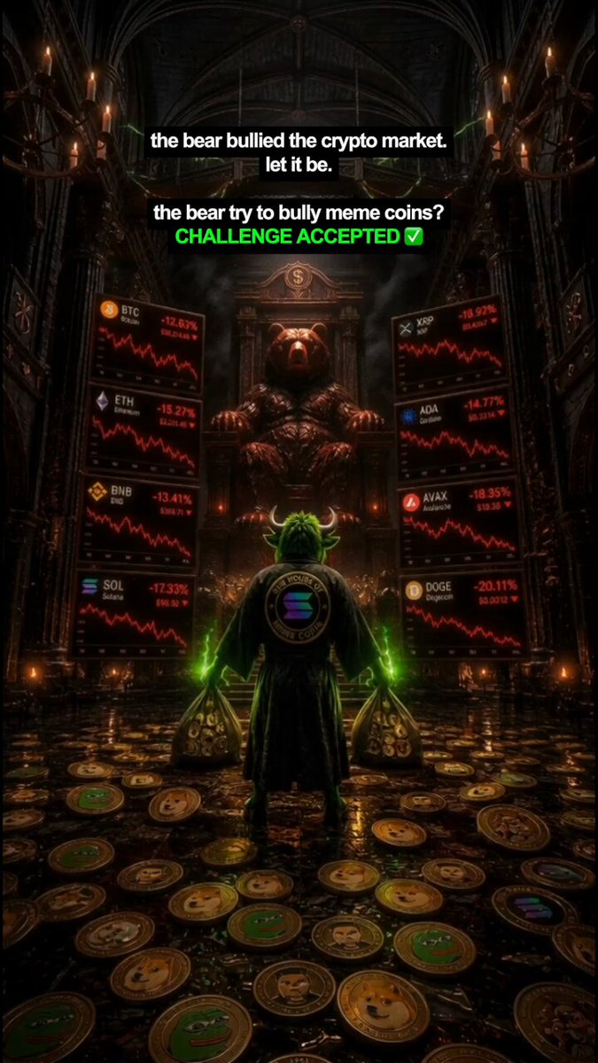 The image features a man with a green helmet standing in front of several large monitors displaying charts, likely indicating market trends or fluctuations. The man also has coins displayed on the floor around him. The caption includes a punny quote suggesting that the bear market could potentially bully the crypto industry due to their expertise and ability to adapt to changes within the market.