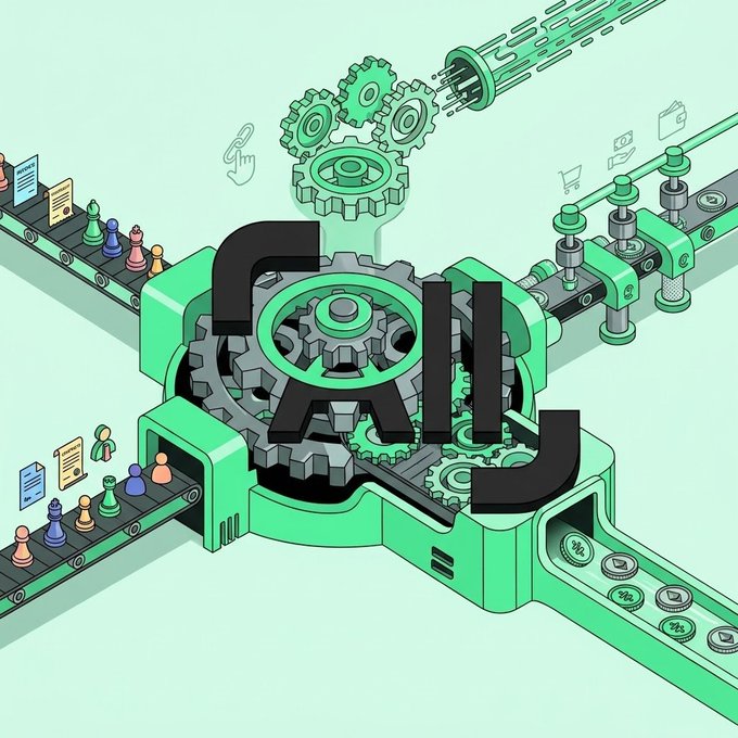 An isometric digital illustration of green gears and conveyor belts with the text 'FAIL' overlaid in large black letters.