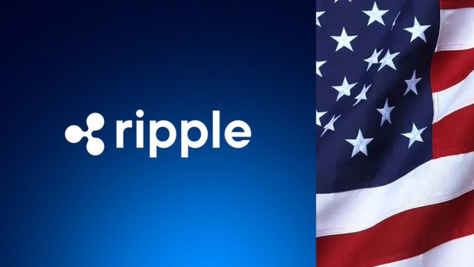 The image features the Ripple logo displayed alongside an American flag, symbolizing Ripple's engagement with U.S. regulations as California begins implementing its Digital Financial Assets Law for its $4.1+ trillion economy.