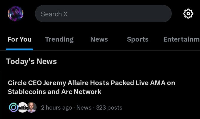 The image shows a social media post about a company called "Arc". The post features an image of a person's face with text that reads, "While others chase trends, Arc sets them. Clean. Fast. Built different. Build on @Arc today." This message highlights the importance and uniqueness of the company compared to other trends in the market.