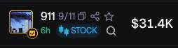 A Robinhood app snippet shows stock ticker "911" with 6h trading time, $31.4K value, and "STOCK" label, aligning with the post's excited commentary about ticker "$911" paired with Boeing expecting a massive surge.