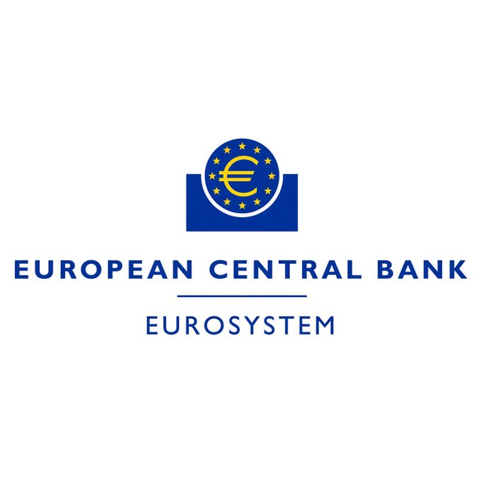 The image displays the official logo of the European Central Bank (ECB) within the Eurosystem, featuring a blue euro symbol encircled by stars atop a blue base. This branding corresponds to the ECB's announced initiative to invite e-commerce merchants to participate in a 12-month digital euro pilot beginning in 2027.