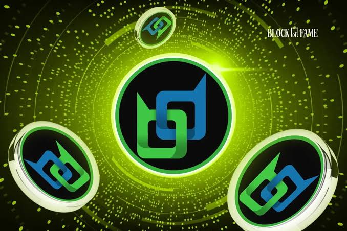 A central BeldexCoin logo surrounded by three smaller versions floats against a glowing green digital background, with "BLOCKFAME" branding in the upper right corner. The image visually reinforces the post's announcement of BeldexCoin completing a security audit with Dakara Research that identified 64 vulnerabilities across its network.
