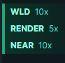 The image shows a green screen with white text, which reads "wild 10x near". The text is positioned at the top of the screen, while the rest of the screen is black. The words "wild" and "near" are both in white color, making them stand out against the black background. The text appears to be related to a post or article about cryptocurrency, as it mentions terms like "wild 10x", "render 5x", and "near".