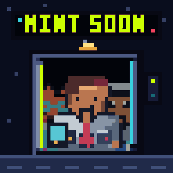 A pixel art graphic titled 'XINT SOOK.' depicting two cartoon characters sitting on a couch watching TV, framed by an open doorway with stars in a dark sky background.