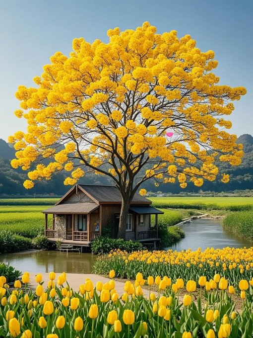 𝕏 family Most people in crypto chase noise and call it alpha. Real signal usually looks quiet at first, but as more people join the network or start using the platform, the value of the network increases. This is because users can collaborate on projects, share knowledge, and create new solutions together. The image shows a beautiful scene with yellow flowers surrounding a small wooden house in a field, which could be interpreted as a representation of the early stages of a successful blockchain project or cryptocurrency network.